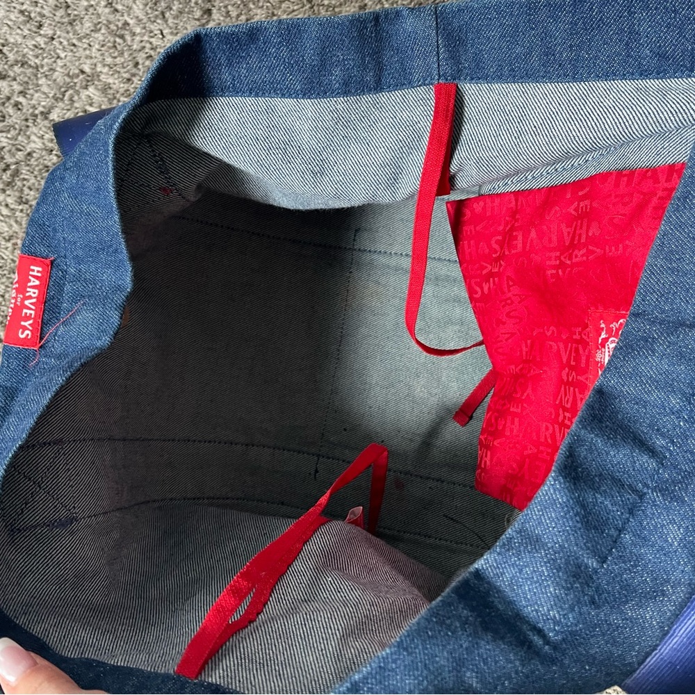 Harveys for Disney Couture Denim Tote Bag Mickey Mouse Rainbow Rare Seatbelt - Picture 5 of 11